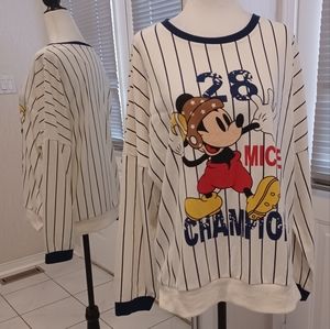 4/$80 Mickey Mouse Striped Sweatshirt - Size 3XL (fits like XL Men Or 1X Women)